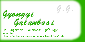 gyongyi galambosi business card